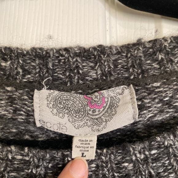 URBAN OUTFITTERS Ecote Knit Sweater Gray White Winter Comfy Size Large - Picture 5 of 7